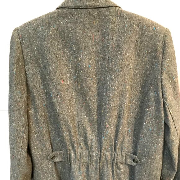 Together Wool Blend Jacket: Vintage 80s Donegal Tweed Tan Brown Blazer 12M - Picture 12 of 12